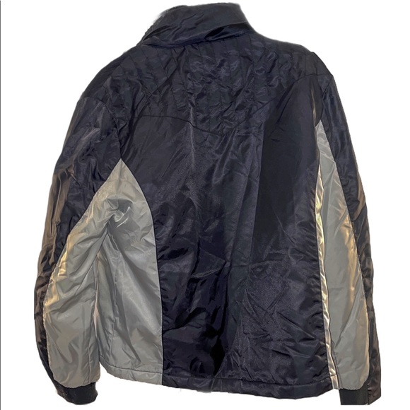 Buckle black and grey flight satin sherpa jacket, new with tags, men’s medium - Picture 2 of 3